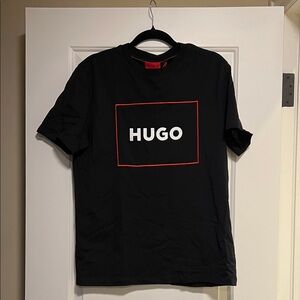 HUGO Black Tee with Red Outline